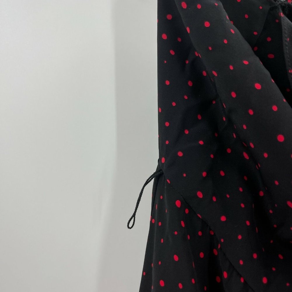 Vintage Y2K Betsey Johnson Black Red Polka Dot Rainbow Mini Strap Dress Size 6 - Picture 5 of 9